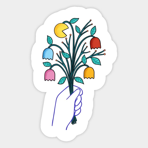 Flowers Retro Sticker by coffeeman